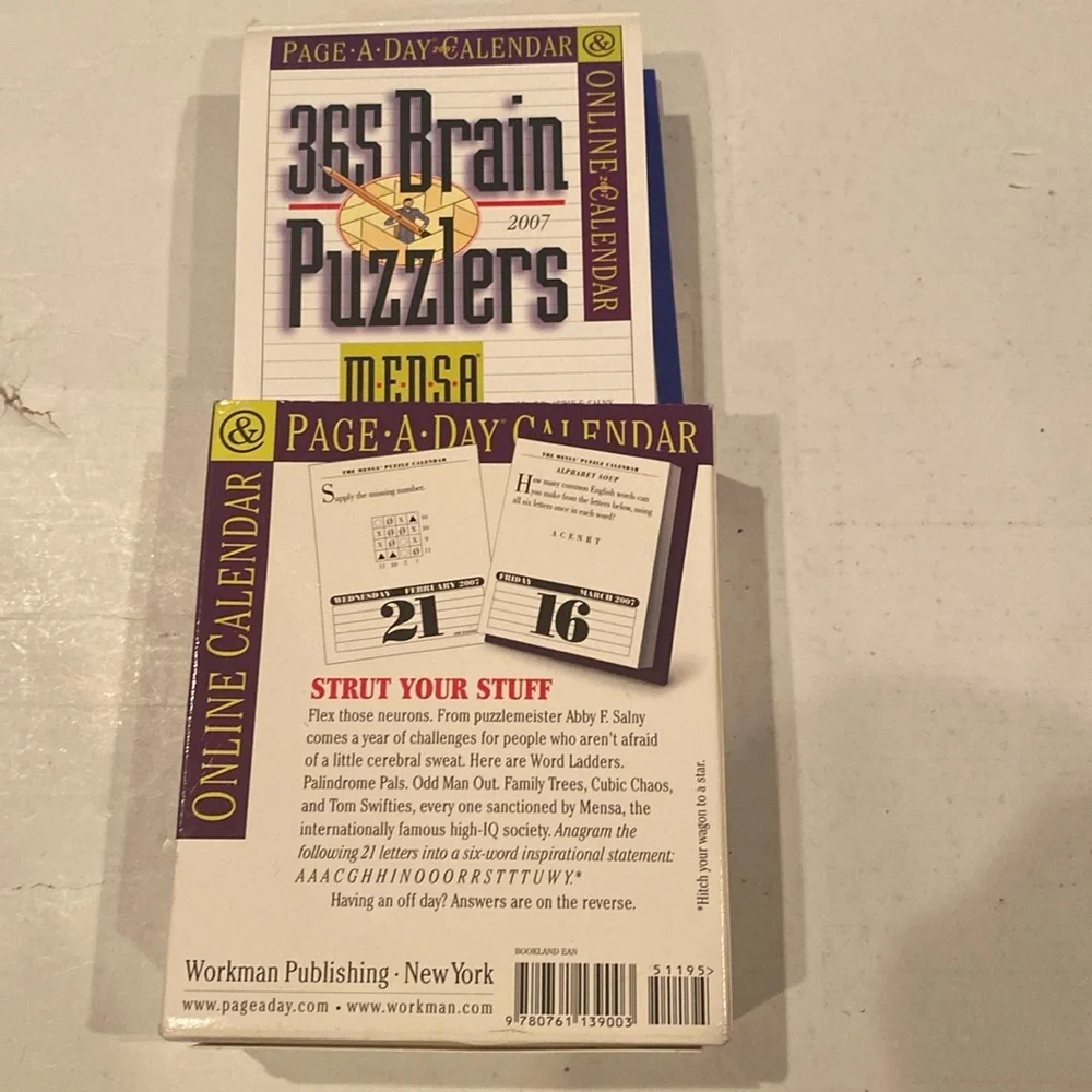 NIB The MENSA 365 Brain Puzzlers Calendar